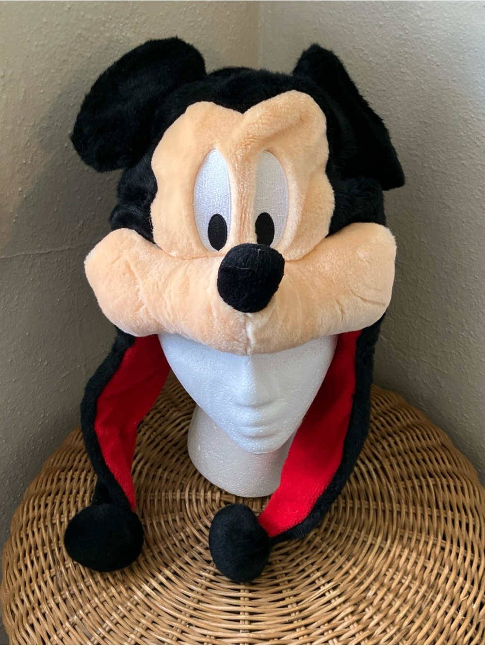 Vintage Disney Mickey Mouse Plush beanie/ head covering